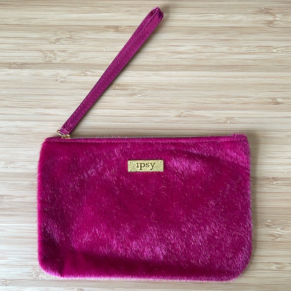 Ipsy Bag - Pink Faux Fur Pouch